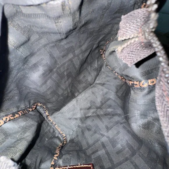 FENDI ZUCCA CANVAS Vintage 1925 Cosmetic Pouch Brown - Picture 5 of 10